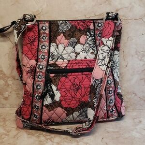 Vera Bradley pink and brown crossbody bag